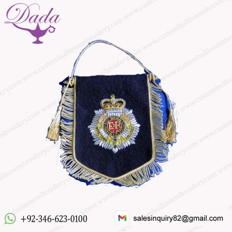 ROYAL CORPS OF TRANSPORT ( RCT ) PENNANT WITH BULLION WIRE EMBROIDERED BADGE