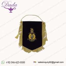 ROYAL MARINES PENNANT WITH BULLION WIRE EMBROIDERED BADGE