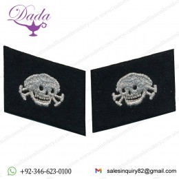 Ss Totenkopf Officers Collar Tabs Set ‘pumpkin Head Pattern’