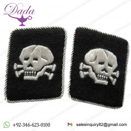 Ss Totenkopf Officers Double Skulls, Vertical