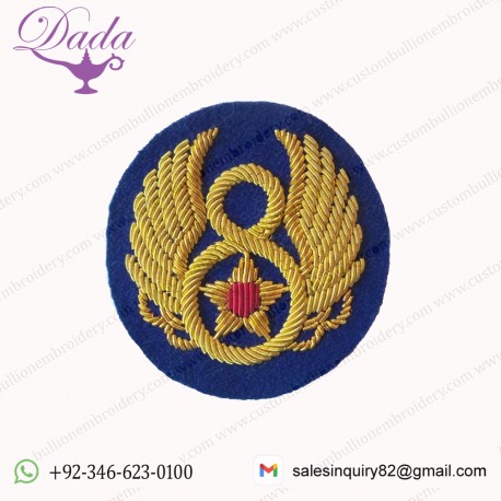 EIGHTH AIR FORCE Hand embroidered with gold wire bullion  –  US Version