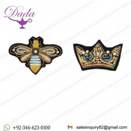Bee Design Brooch Pin Clothes Bag Hat Cannetille Embroidery Patch Badge Applique