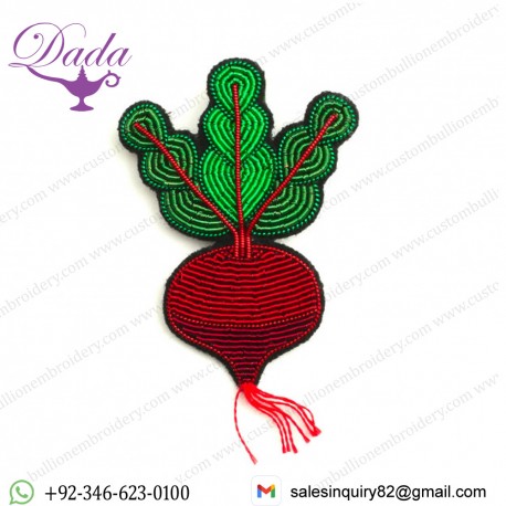 Beetroot Hand Embroidered Brooch
