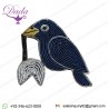 Crow Design Hand Embroidered Clothes Bag Hat Patch