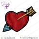 Cupid's Arrow Hand Embroidery Brooch Pin