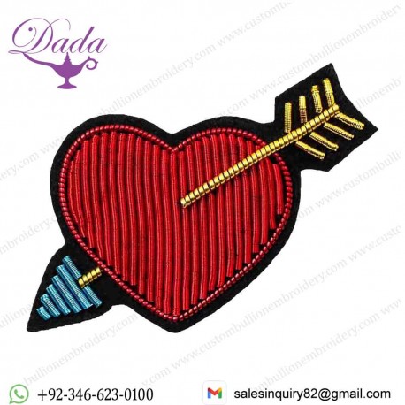Cupid's Arrow Hand Embroidery Brooch Pin