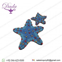 Custom Embroidery Hot Sale Diy Five Pointed Star Patch With Beads Patches For Clothing