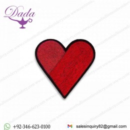 Duel Heart Hand Embroidered Brooch