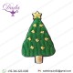 Embroidered Christmas Tree Design Badge Brooch