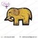 Embroidered Metallic Thread Silk Elephant Design Patch