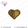 Gold Heart Hand Embroidered Brooch