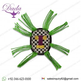 Hairy Mask Hand Embroidered Brooch