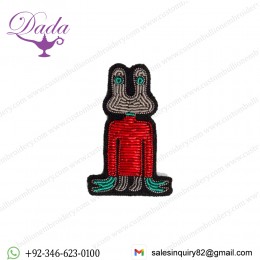 Hand Embroidered Red ET Brooch