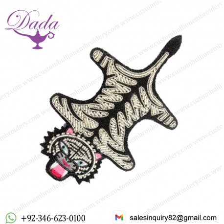 Hand Embroidered Tiger Skin Brooch