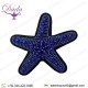 Hand-embroidered Seastar Brooch Pin Blue