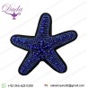 Hand-embroidered Seastar Brooch Pin Blue