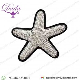 Hand-embroidered Seastar Brooch Pin Sliver