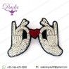 Hands Heart Hand Embroidered Brooch