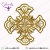 Embroidered Gold Cross Greek Liturgical Applique For Vestments