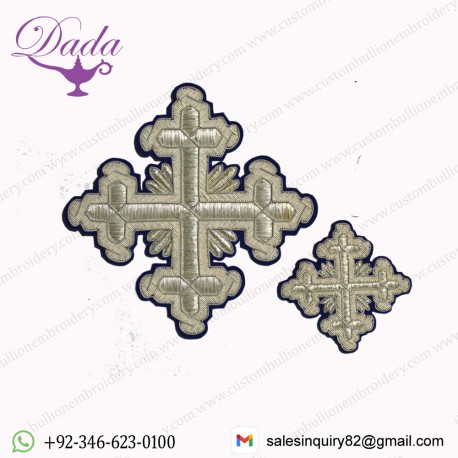 Greek Liturgic Crosses Set Completely Handmade Bullion Wire
