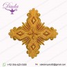 Greek Liturgical Embroidered Gold Cross Applique For Vestments