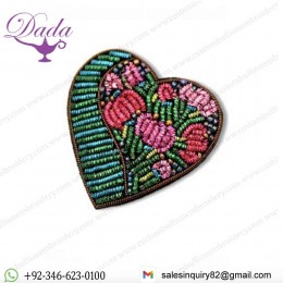 Heart Shape Patch Badge Brooch