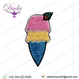 Ice Cream Hand-embroidered Brooch Pin