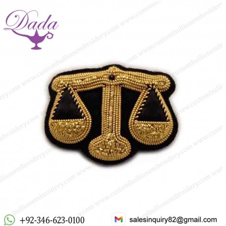 Libra Zodiac Bullion Wire Brooches