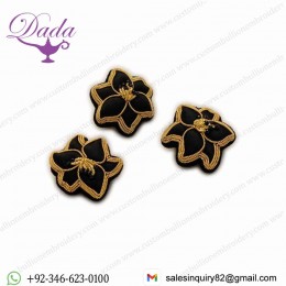 Lily Flower Black Garnet Mini Brooch