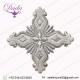 Greek Liturgical Embroidered Silver Cross Applique For Vestments