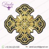 Hand  Embroidered Gold Greek Liturgical Cross Applique For Vestments