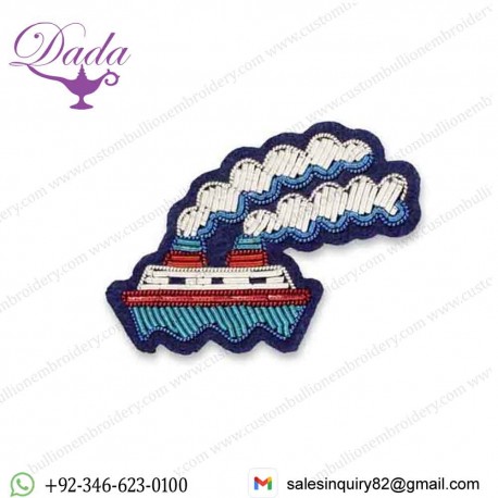 Liner Boat Bullion Wire Brooches