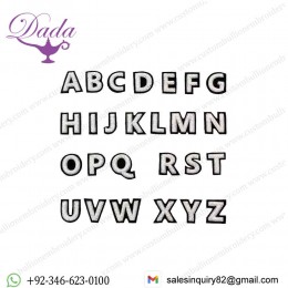 Sliver Hand-embroidered Brooch Patch Alphabet A to Z