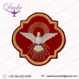 Liturgical Church Emblem Dove Hand-embroidered Sew On for Vestment Gold