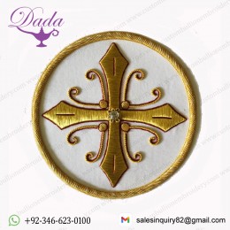 Liturgical Church Emblem Holy CROSS Embroidered Sew On for Vestment