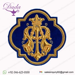 Liturgical Church Marian Emblem Hand-Embroidered 