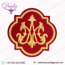 New Handmade Catholic Church Emblem For Vestment Applique Sewn On Velvet