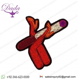 Bullion Wired Brooch Smoking Leggs