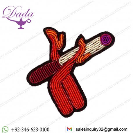 Bullion Wired Brooch Smoking Leggs