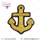 Bullion Wired Brosche Golden Anchor