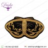 Bullion Wired Butterfly Black Garnet Brooch