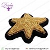 Gold Metallic Thread Embroidery Star Brooch
