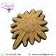 Gold Metallic Thread Embroidery Sun Star Brooch