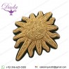 Gold Metallic Thread Embroidery Sun Star Brooch