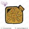 Gold Metallic Thread Embroidery Yellow Can Brooch