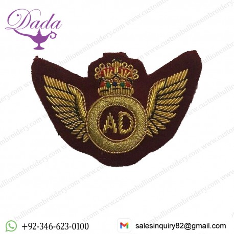 Air Dispatcher Maroon Mess Dress Wings, AD Scarlet Sleeve Badge, Army, Military