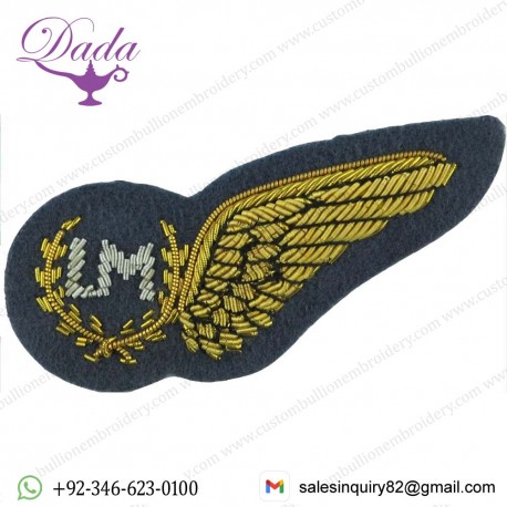Hand embroidery badges RAF Brevet - LM (Load Master) Half-Wing Mess Kit Bullion wire-embroidered