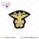 Handmade Gold Indian Silk Wings Badges Bullion Wire Embroidery Patches Applique Emblems