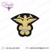 Handmade Gold Indian Silk Wings Badges Bullion Wire Embroidery Patches Applique Emblems