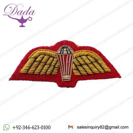 Para Wings, Mess Dress, Sleeve Badge, British Army, Gold & Red, Military